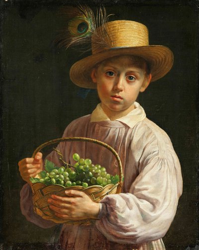 Boy with Straw Hat by Ivan Khrutsky